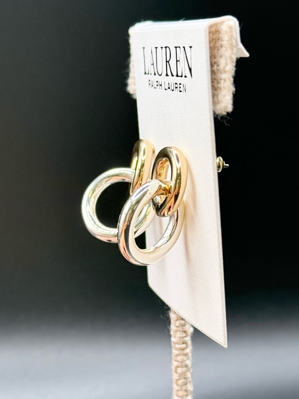 Lauren Ralph Lauren Two Tone Circle Link Drop Earrings, Silver/Gold - Picture 6 of 6